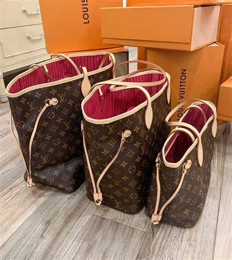 lv neverfull size comparison.